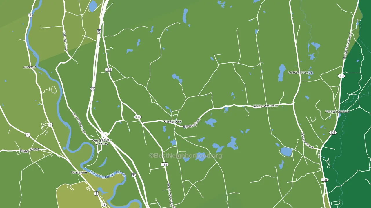 Canterbury, NH block-group voter-turnout map
