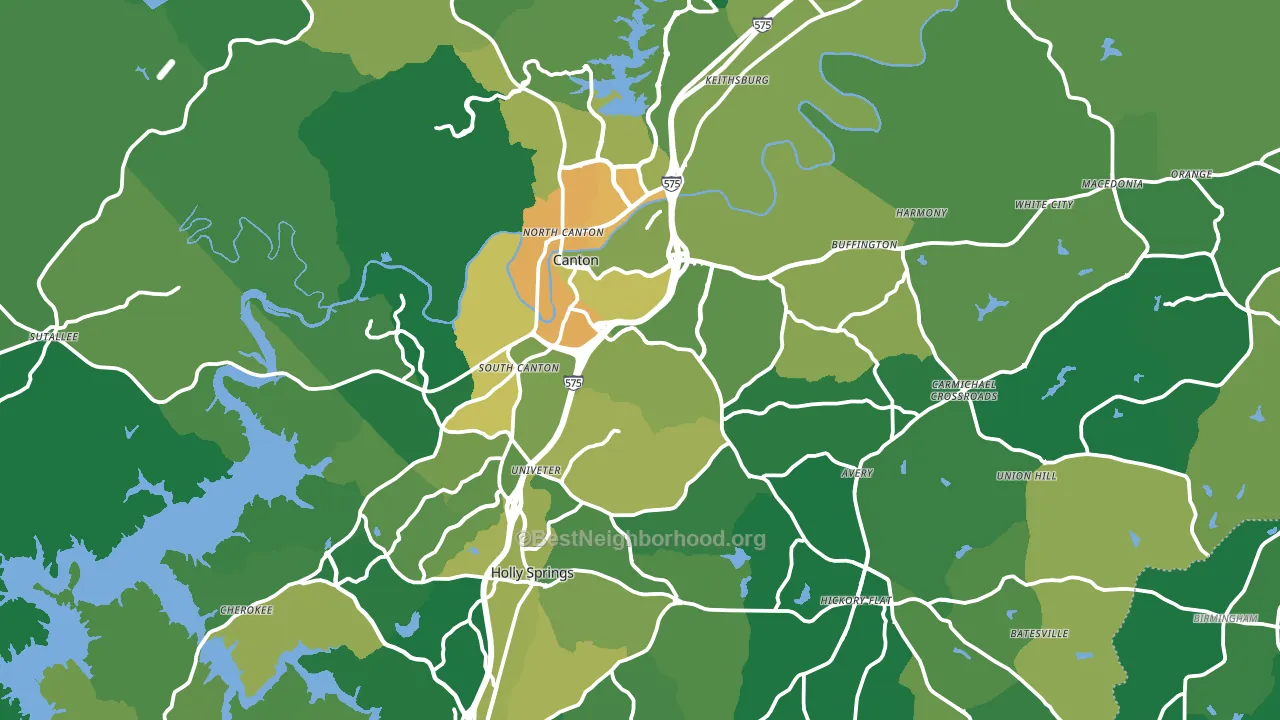 Canton, GA block-group voter-turnout map