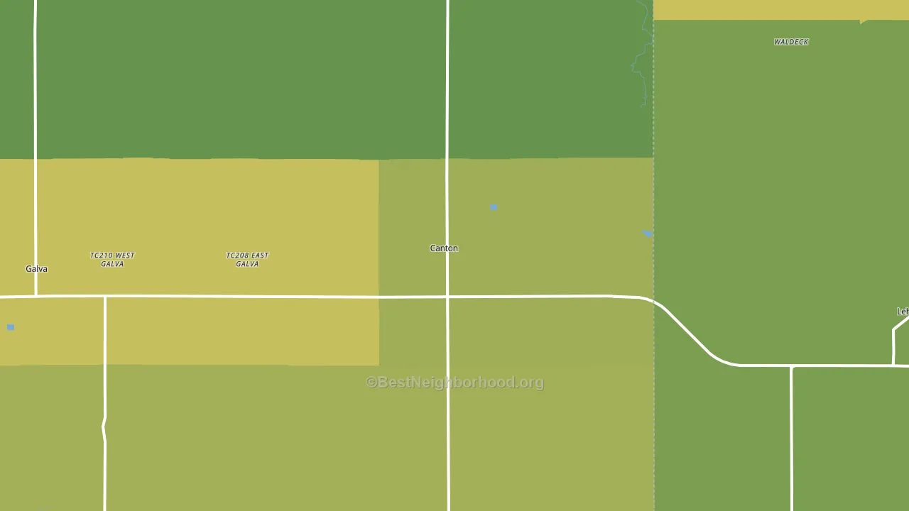 Canton, KS block-group voter-turnout map