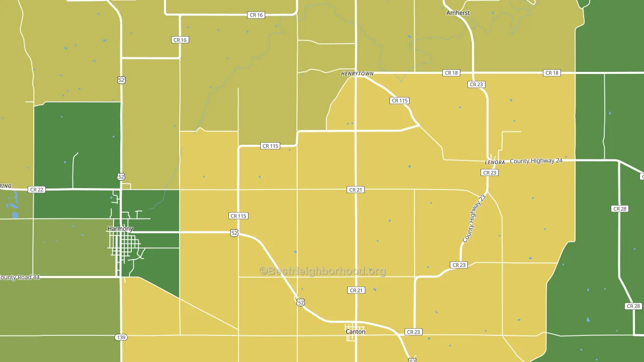 Canton, MN block-group voter-turnout map
