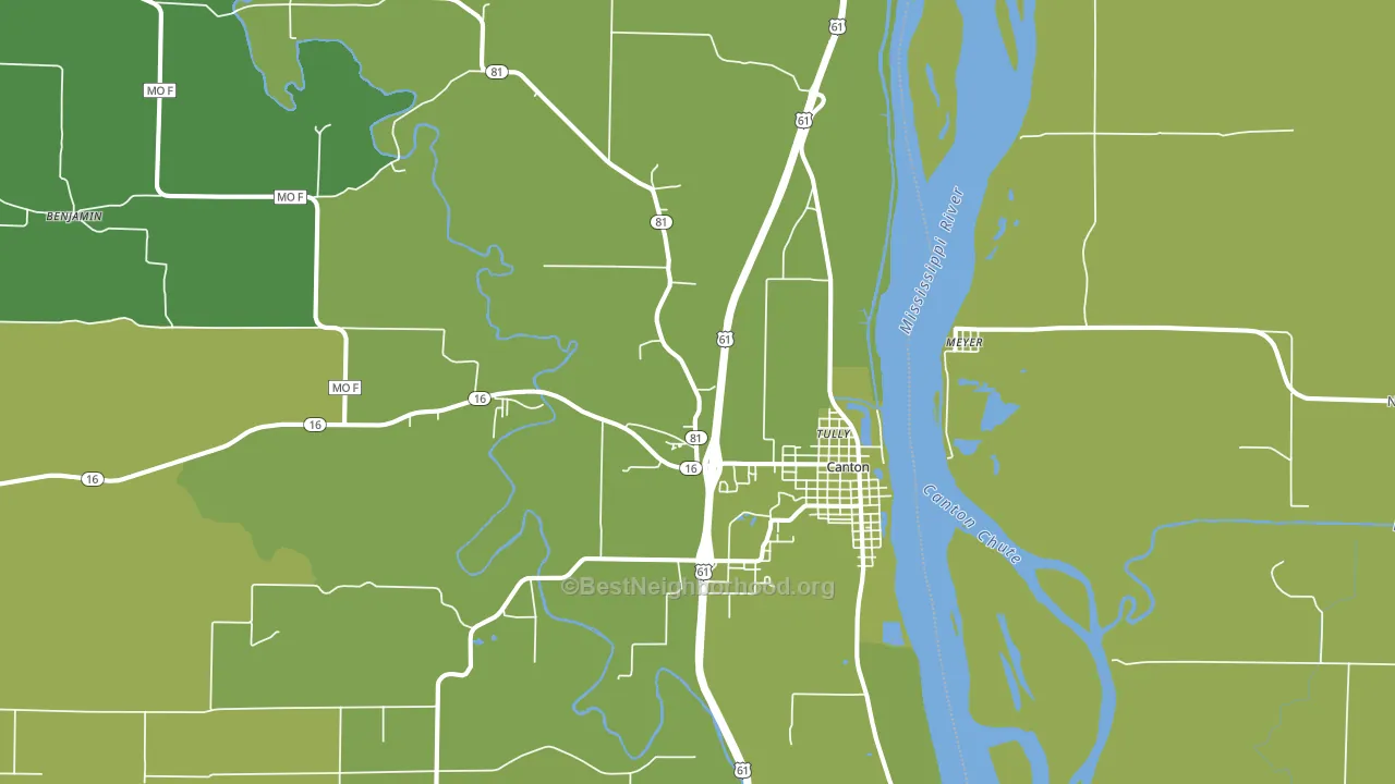 Canton, MO block-group voter-turnout map