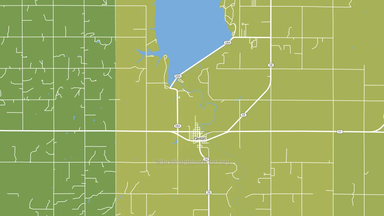 Canton, OK block-group voter-turnout map