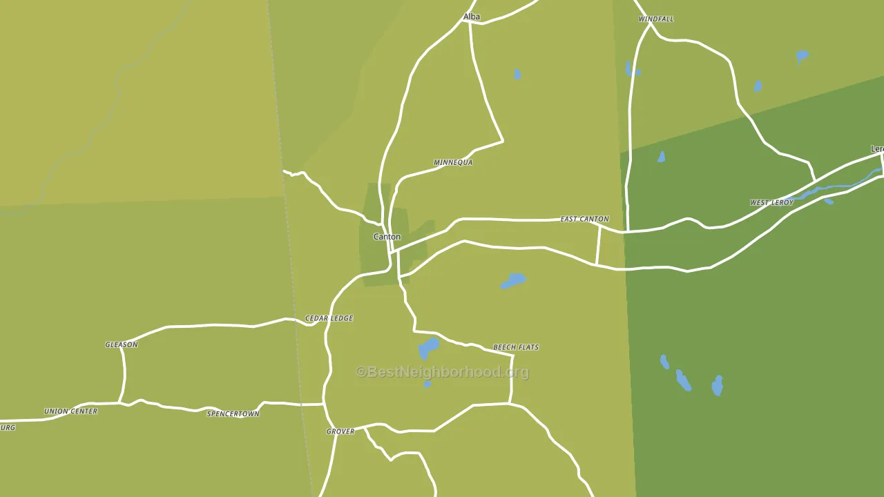 Canton, PA block-group voter-turnout map