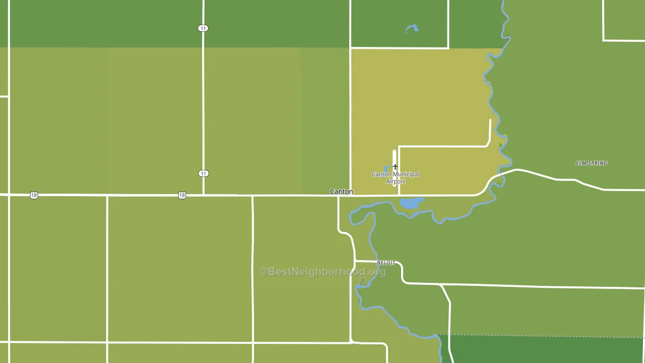 Canton, SD block-group voter-turnout map