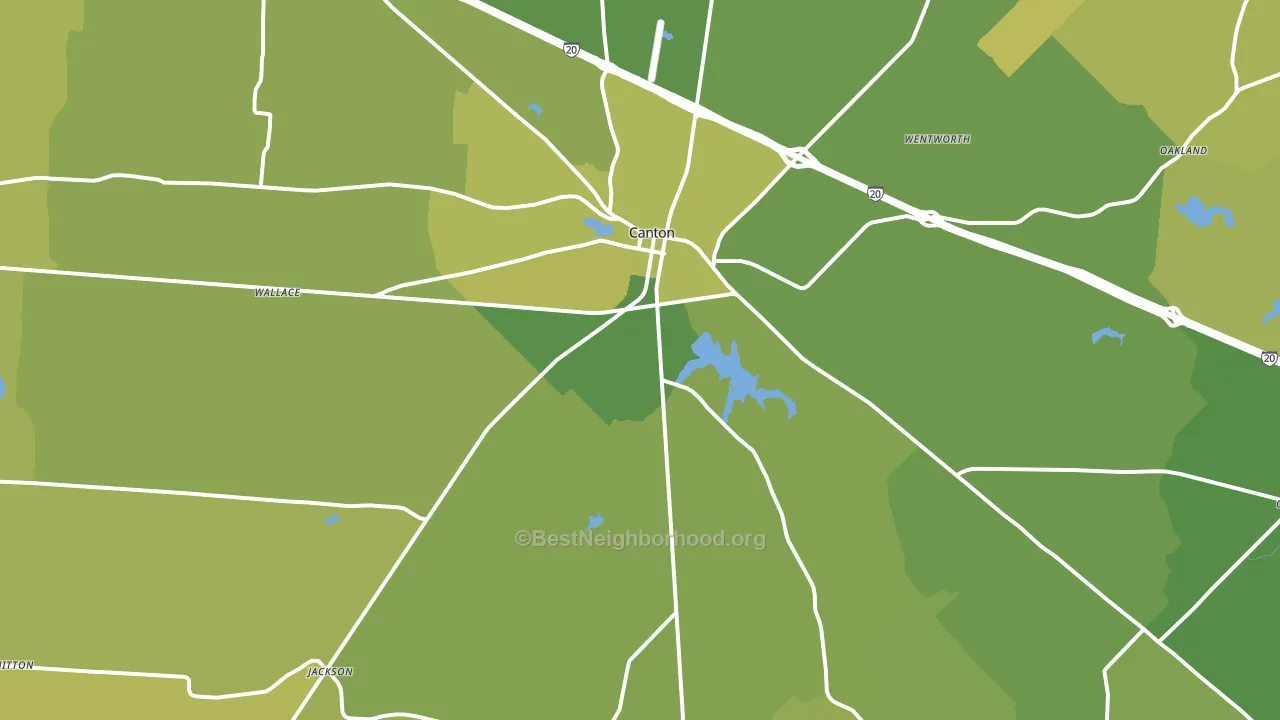 Canton, TX block-group voter-turnout map