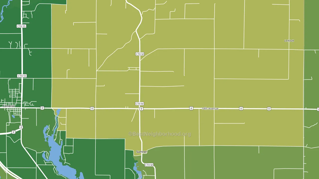 Canton, WI block-group voter-turnout map