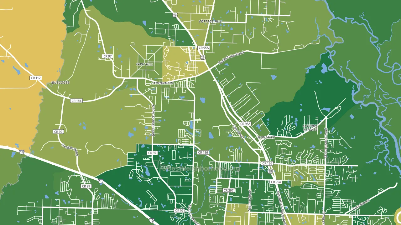 Cantonment, FL block-group voter-turnout map