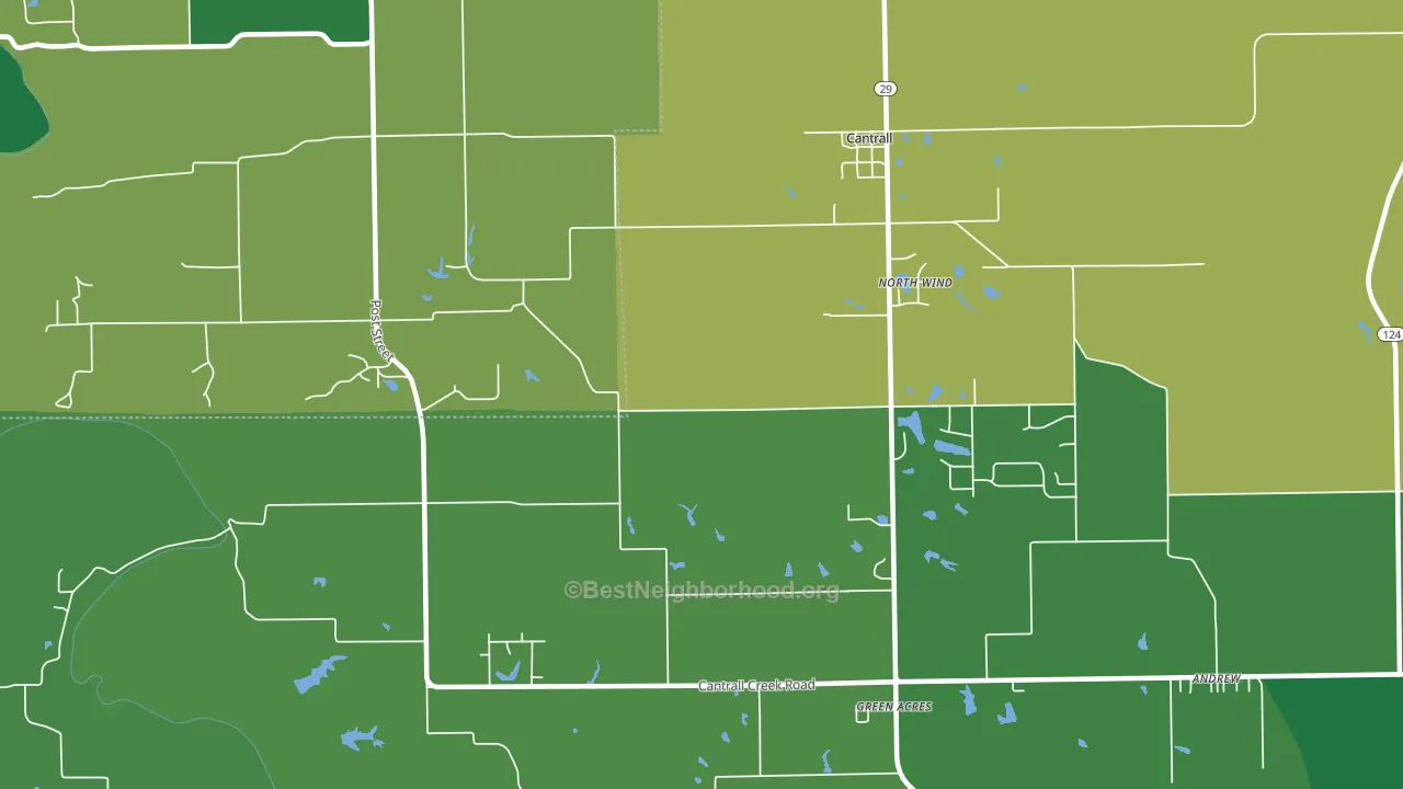 Cantrall, IL block-group voter-turnout map