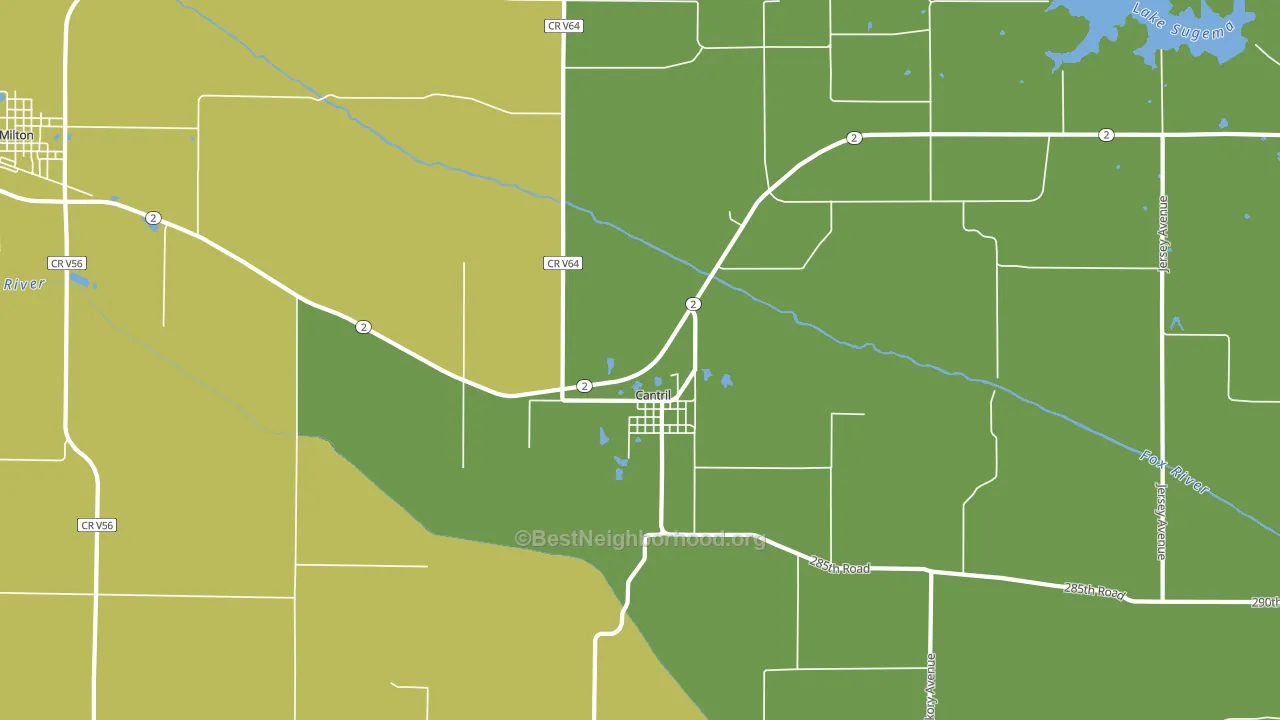 Cantril, IA block-group voter-turnout map
