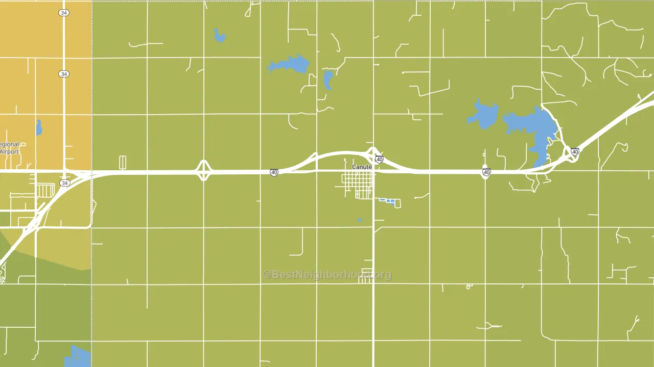 Canute, OK block-group voter-turnout map