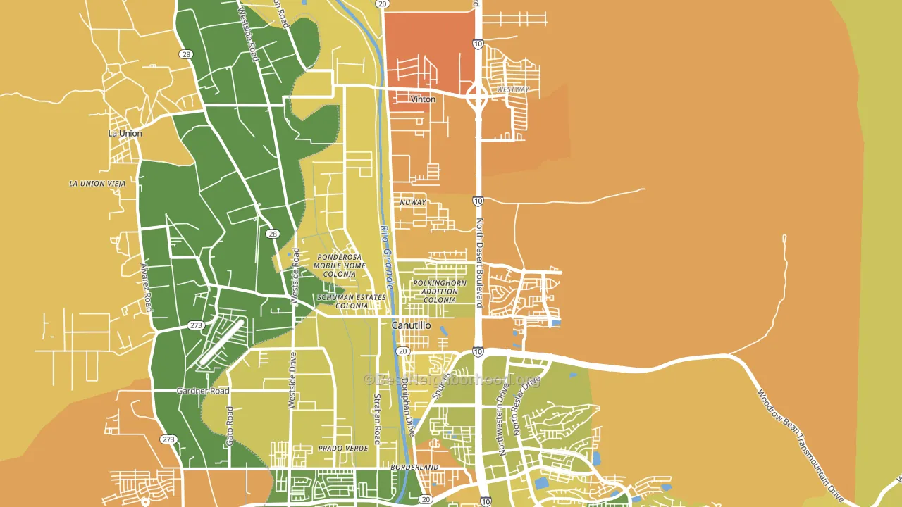 Canutillo, TX block-group voter-turnout map