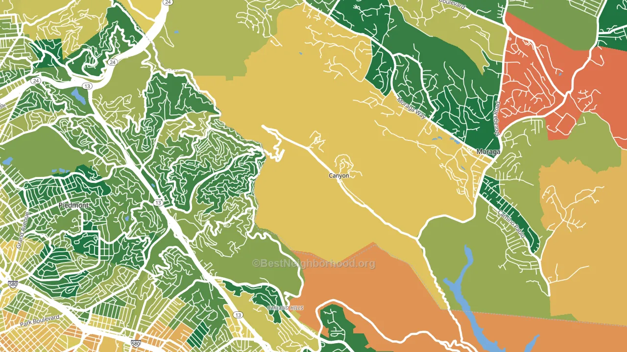 Canyon, CA block-group voter-turnout map