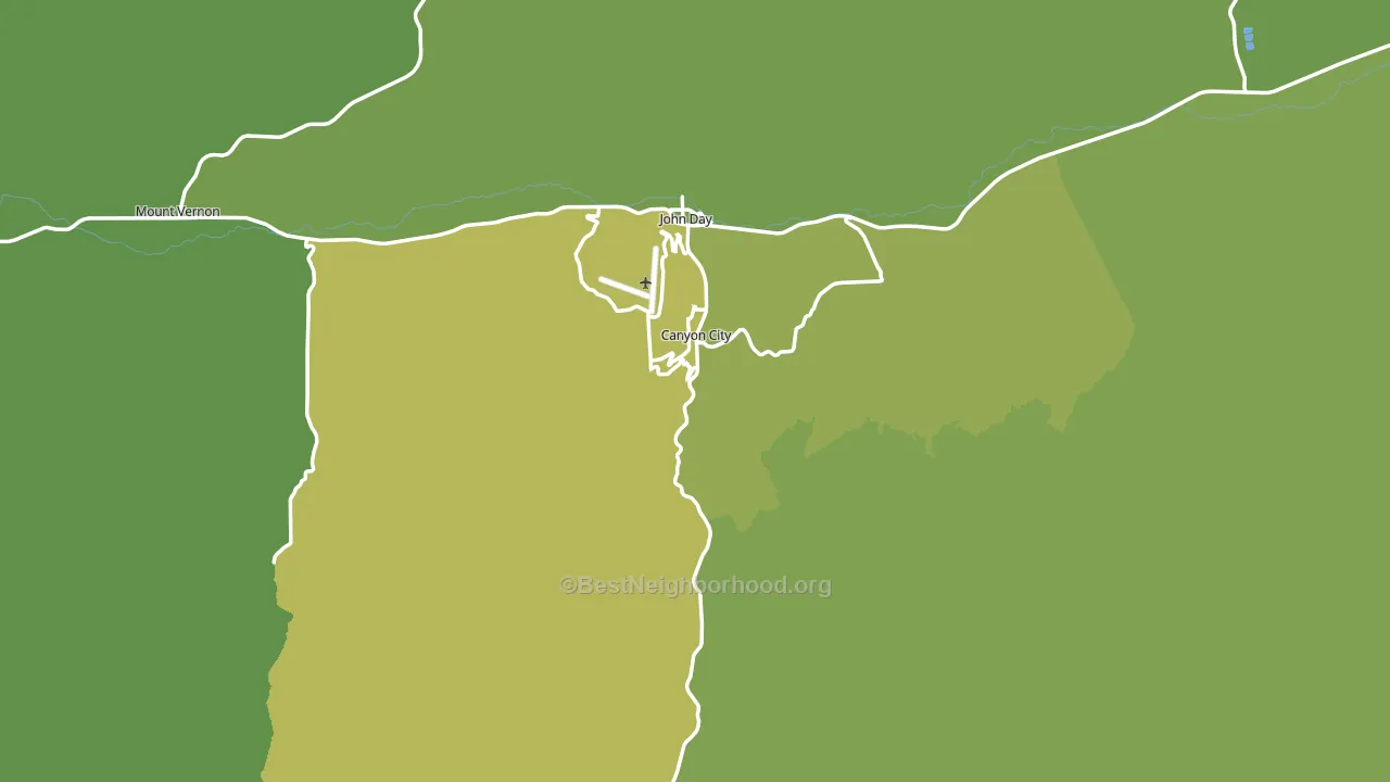 Canyon City, OR block-group voter-turnout map