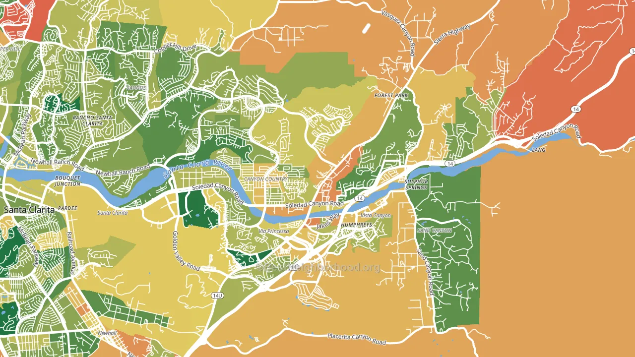 Canyon Country, CA block-group voter-turnout map