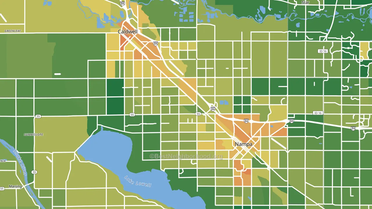 Canyon County, ID block-group voter-turnout map