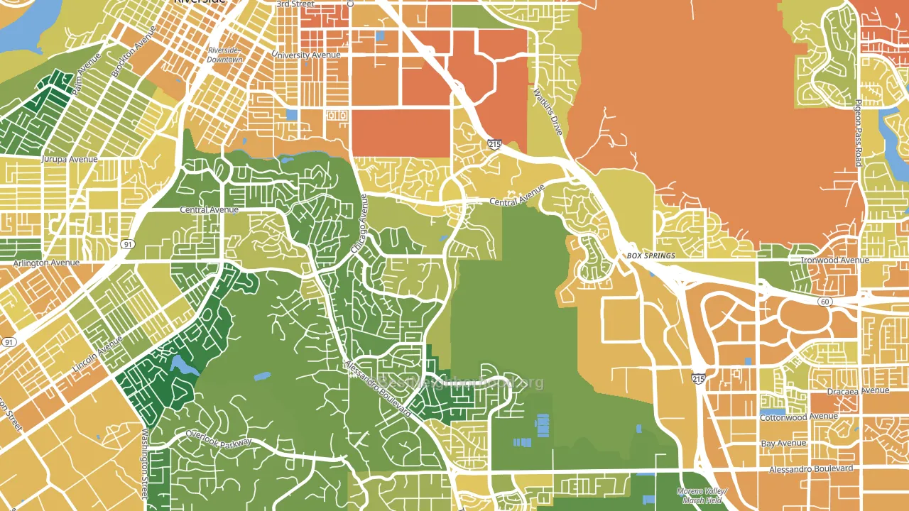 Canyon Crest, Riverside, CA block-group voter-turnout map