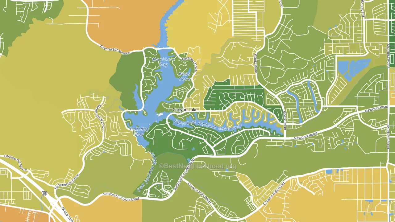 Canyon Lake, CA block-group voter-turnout map