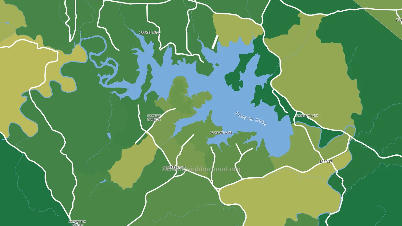 Canyon Lake, TX block-group voter-turnout map