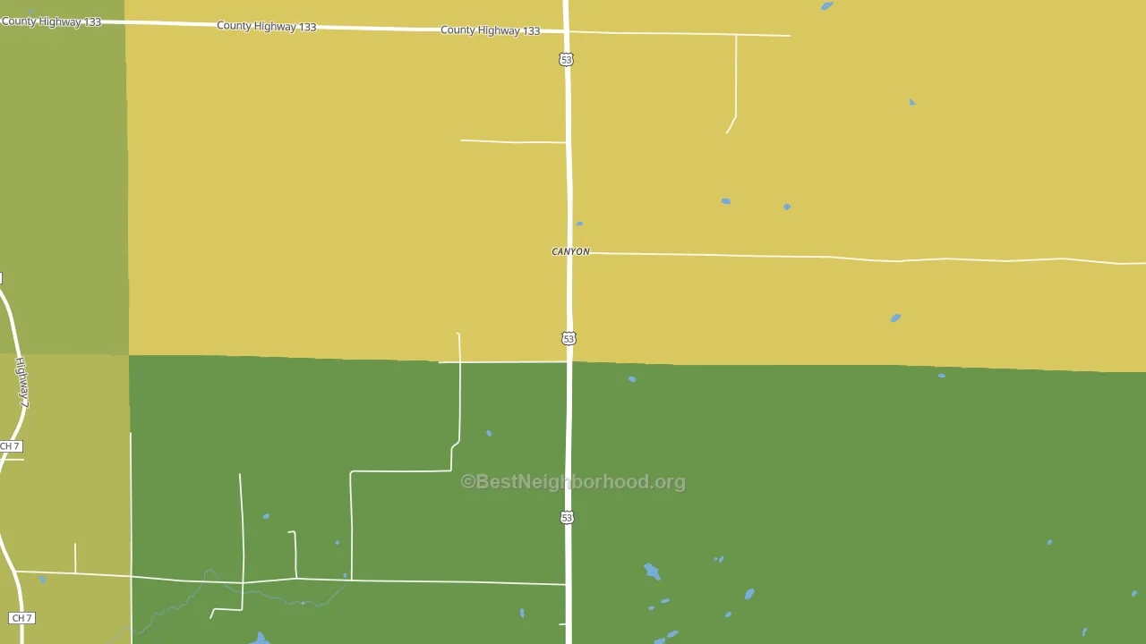 Canyon, MN block-group voter-turnout map