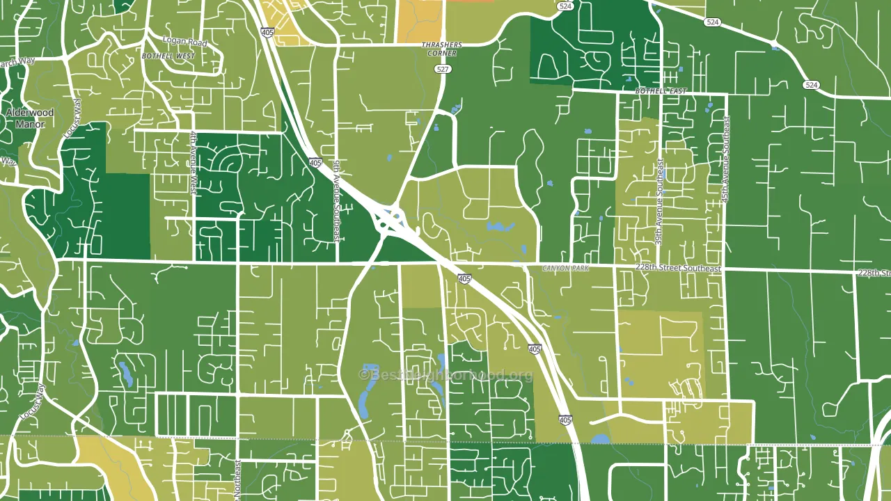 Canyon Park, Bothell, WA block-group voter-turnout map