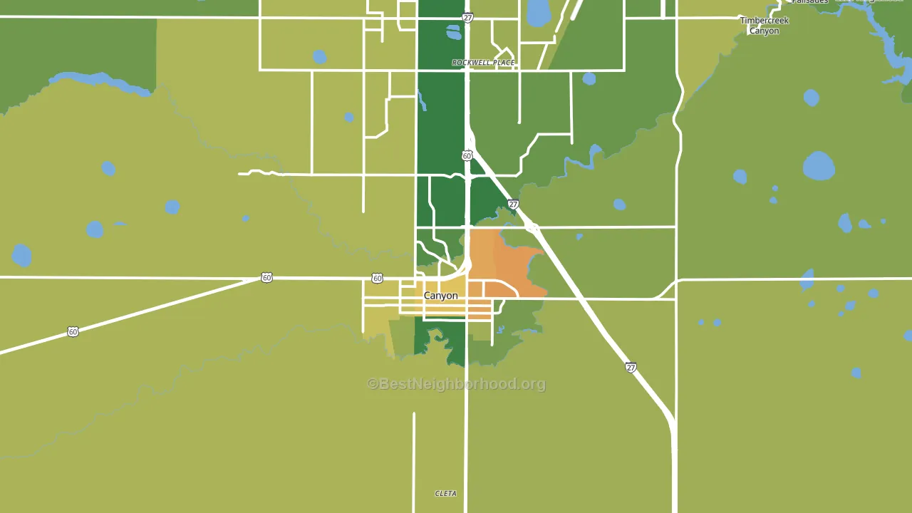 Canyon, TX block-group voter-turnout map