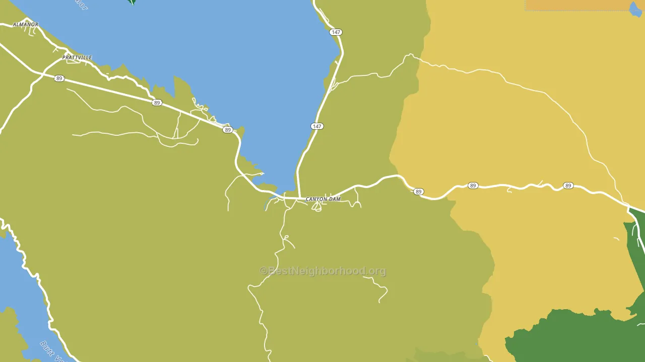 Canyondam, CA block-group voter-turnout map