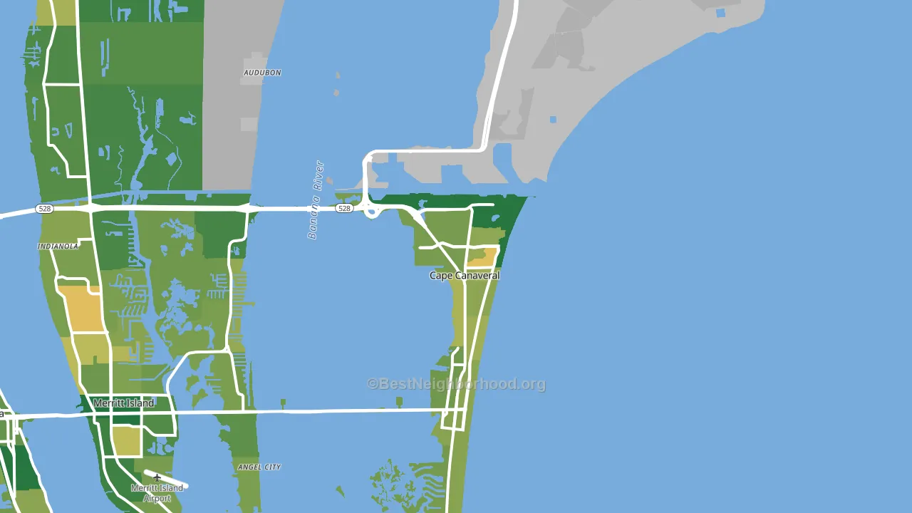 Cape Canaveral, FL block-group voter-turnout map