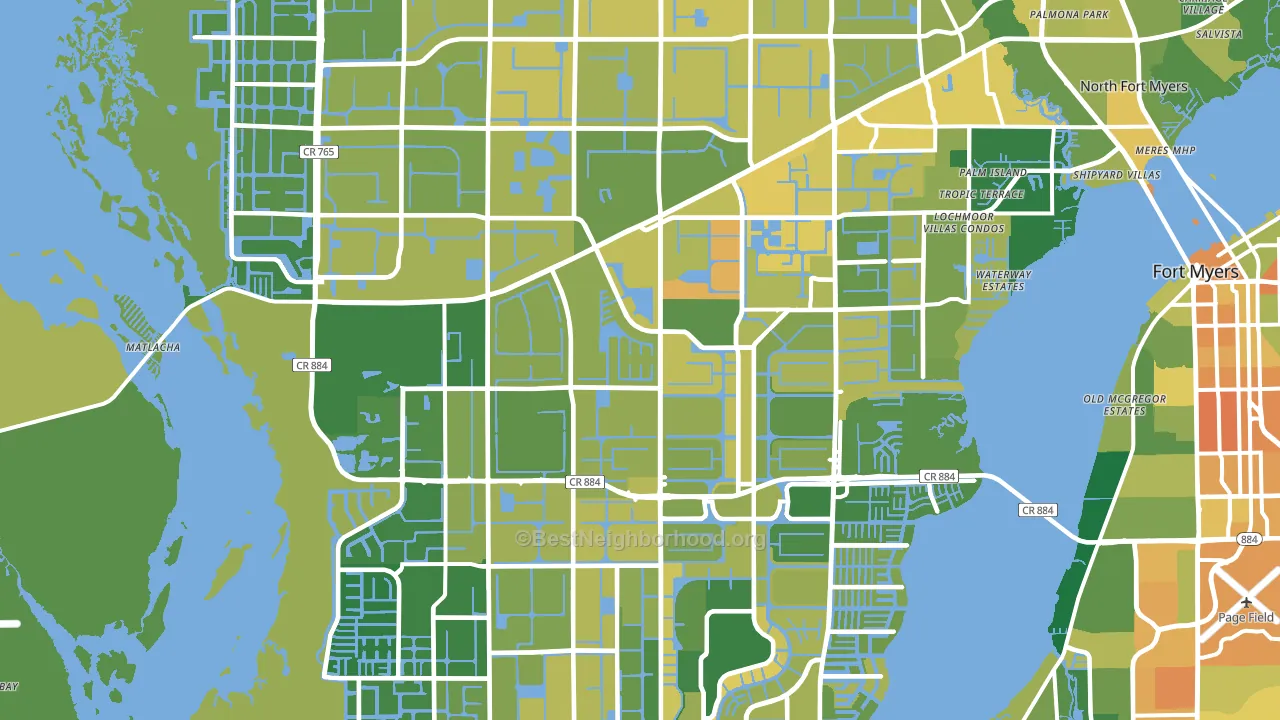 Cape Coral, FL block-group voter-turnout map