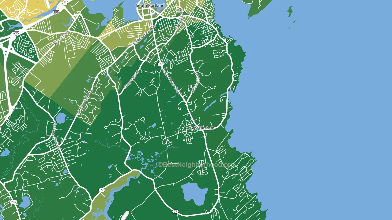 Cape Elizabeth, ME block-group voter-turnout map