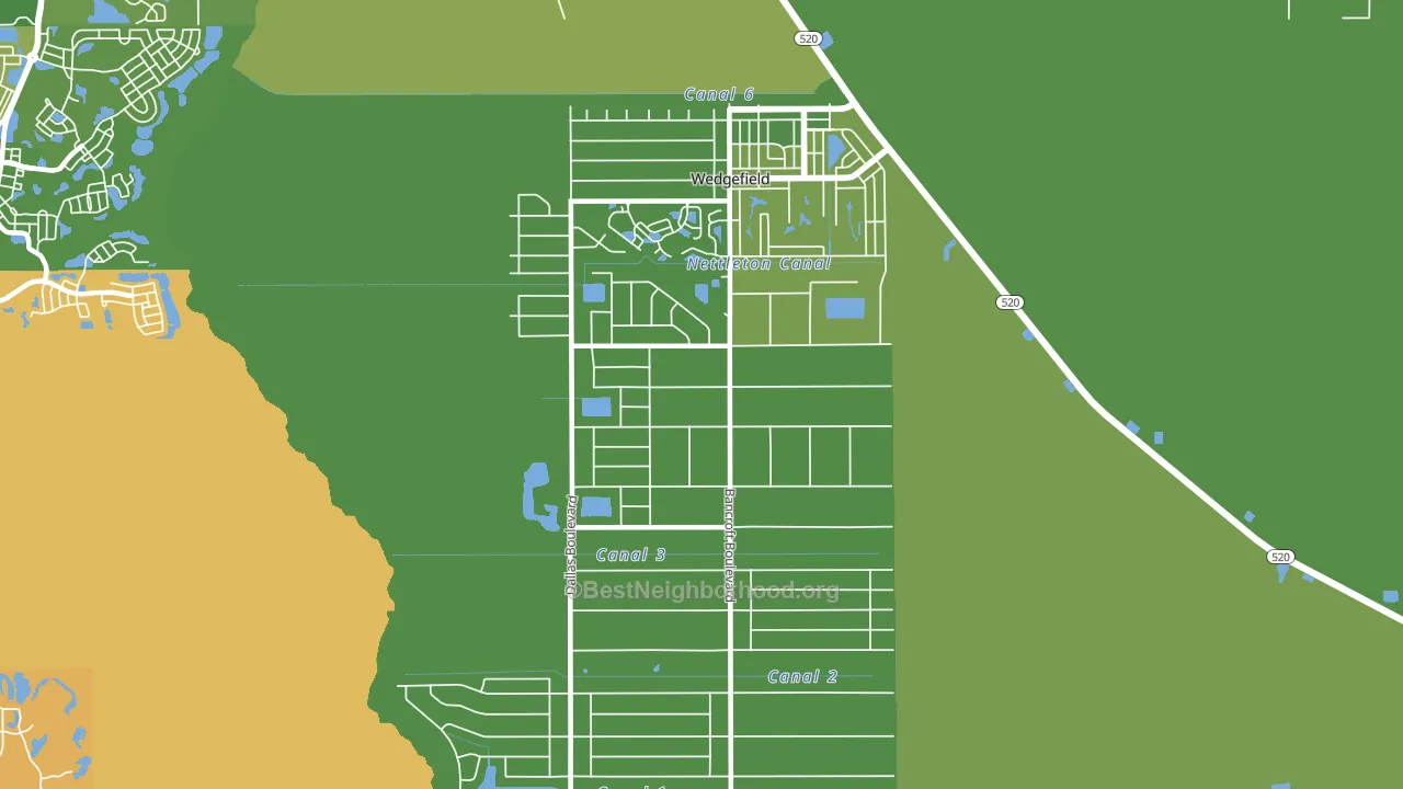 Cape Orl Estates, Wedgefield, FL block-group voter-turnout map