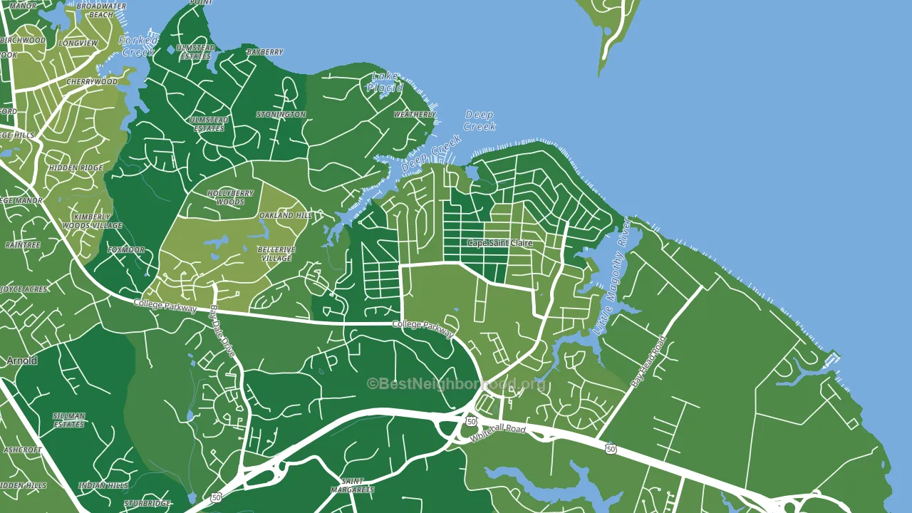 Cape St. Claire, MD block-group voter-turnout map