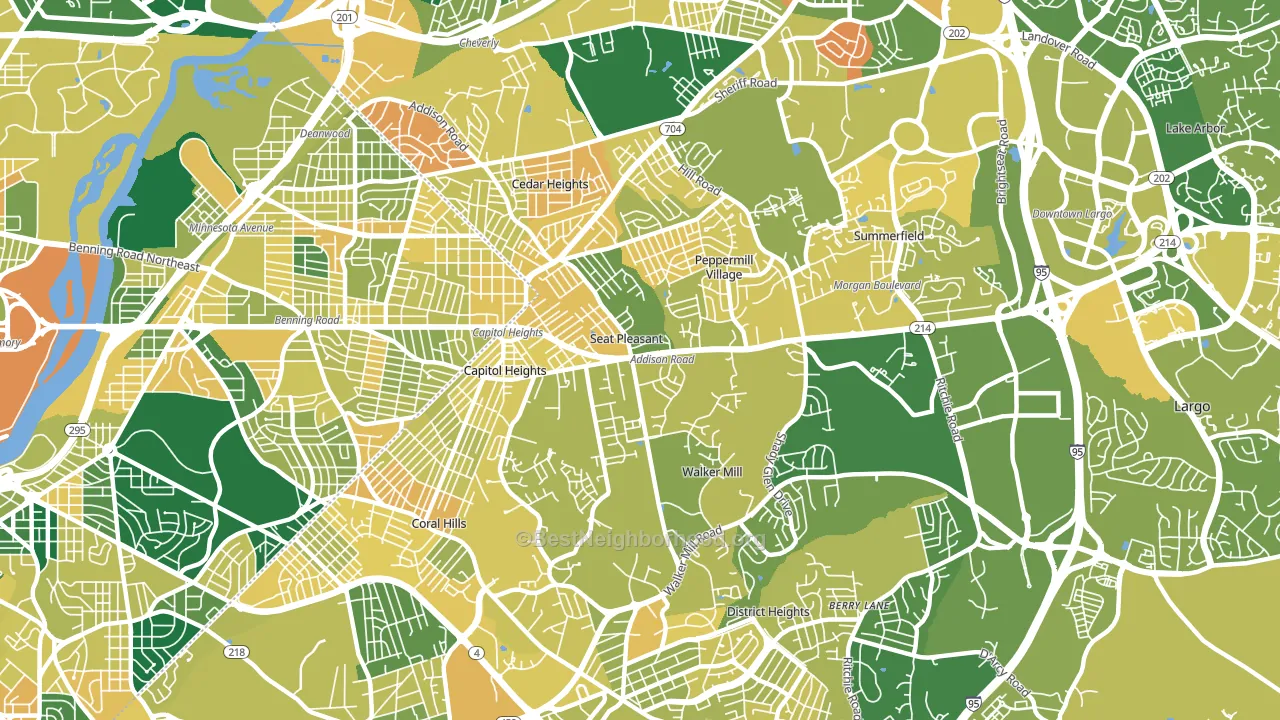 Capitol Heights, MD block-group voter-turnout map