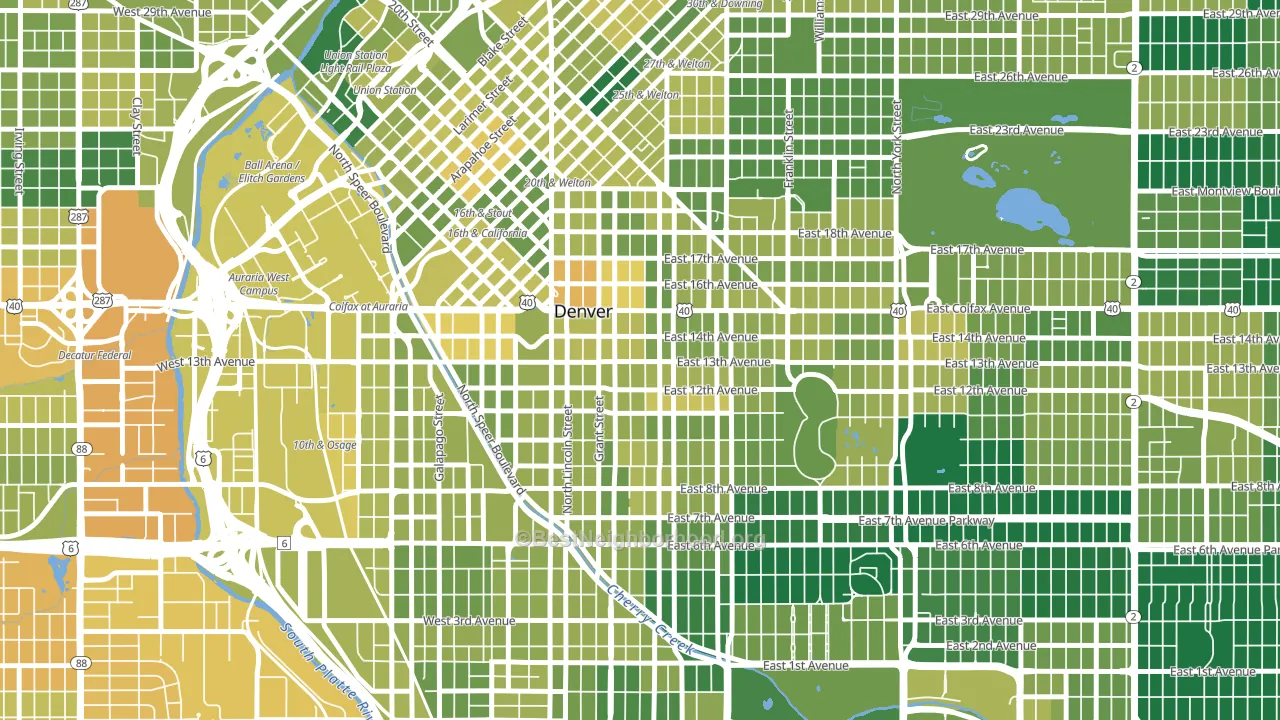 Capitol Hill, Denver, CO block-group voter-turnout map