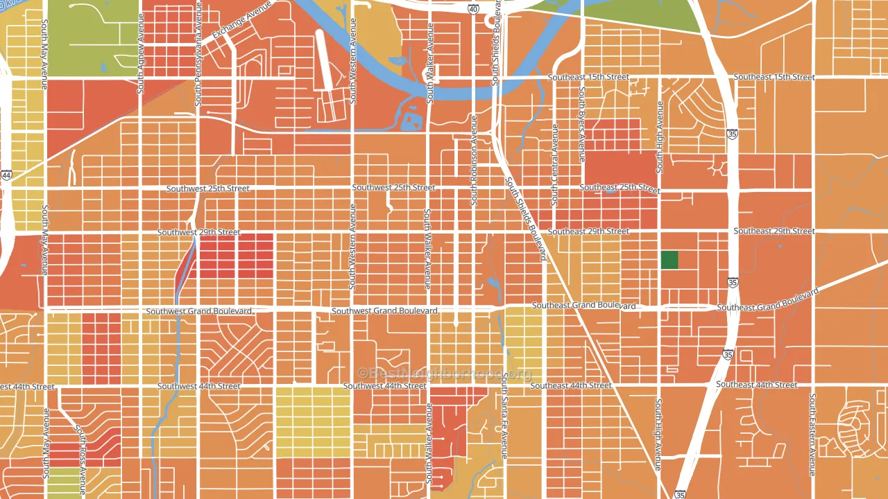 Capitol Hill, Oklahoma City, OK block-group voter-turnout map