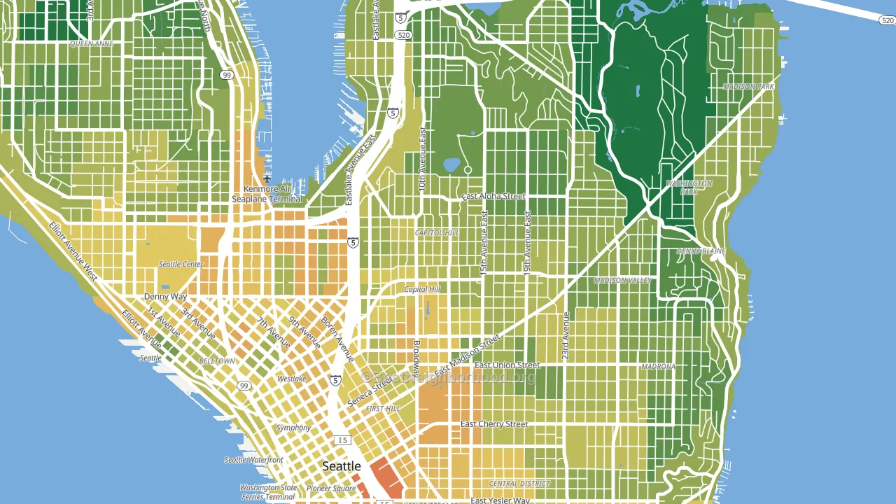 Capitol Hill, Seattle, WA block-group voter-turnout map