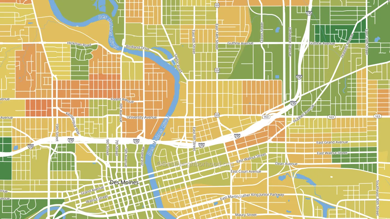 Capitol Park, Des Moines, IA block-group voter-turnout map