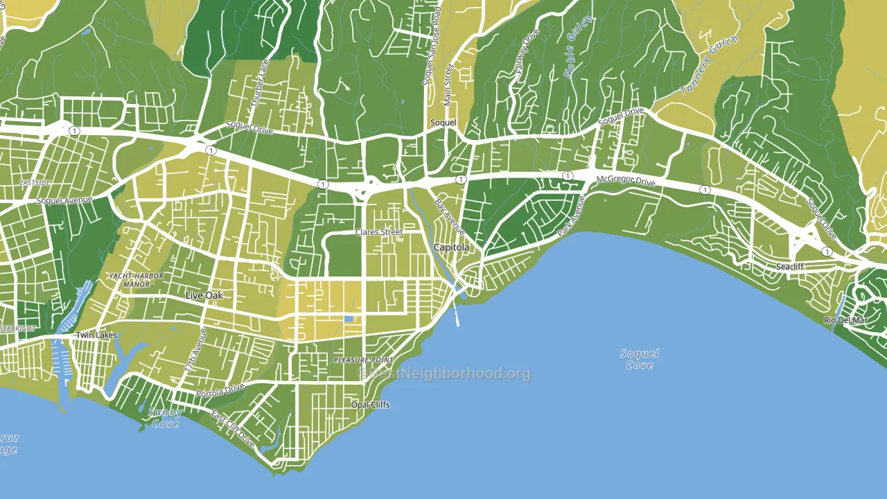 Capitola, CA block-group voter-turnout map