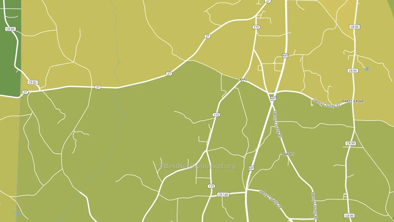 Capps, AL block-group voter-turnout map