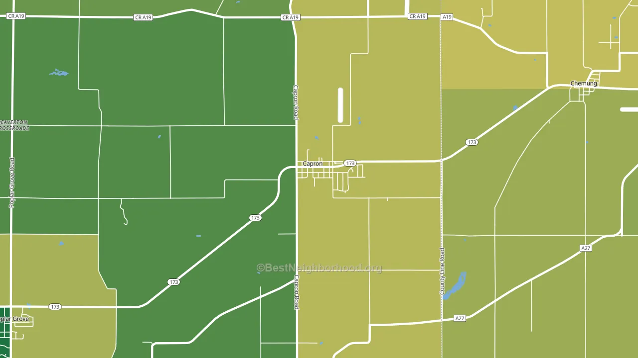 Capron, IL block-group voter-turnout map