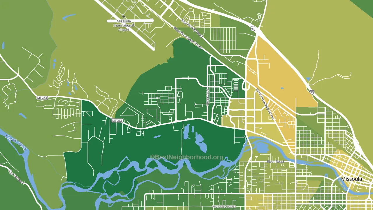 Captain John Mullan, Missoula, MT block-group voter-turnout map