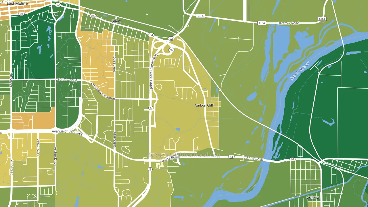 Carbon Cliff, IL block-group voter-turnout map