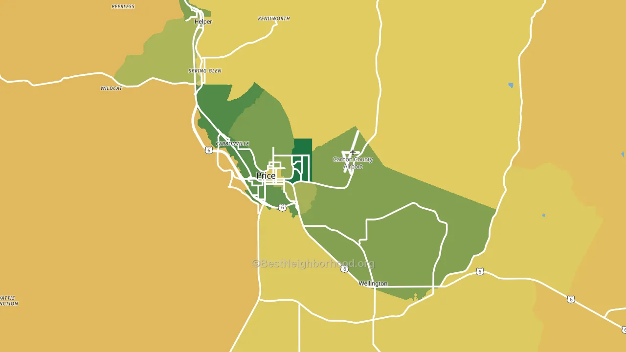 Carbon County, UT block-group voter-turnout map