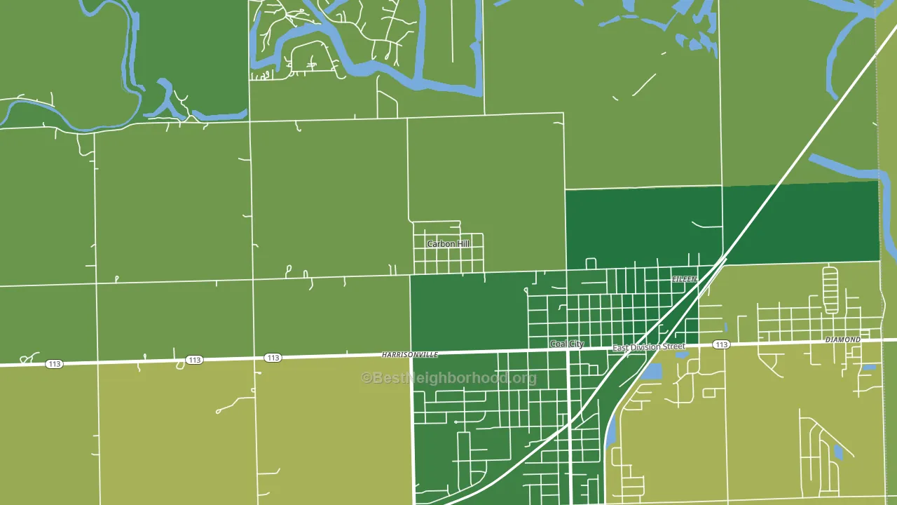 Carbon Hill, IL block-group voter-turnout map