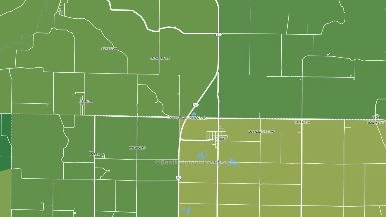 Carbon, IN block-group voter-turnout map