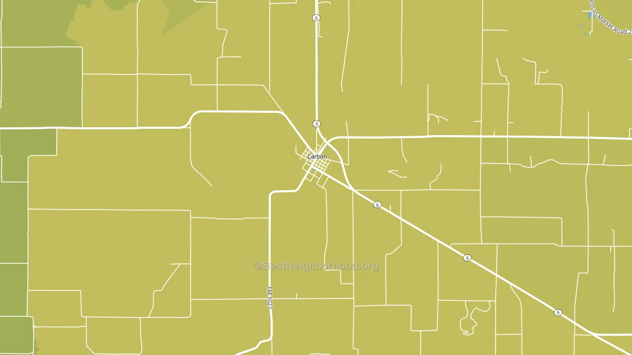 Carbon, TX block-group voter-turnout map