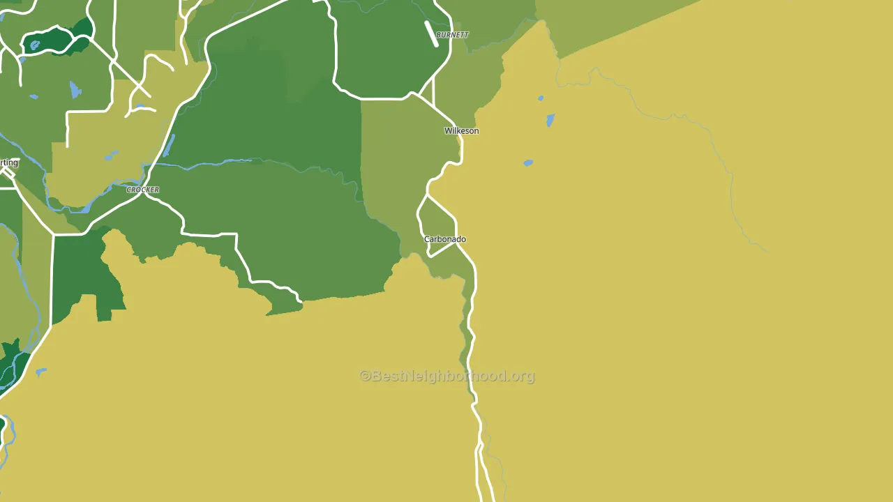 Carbonado, WA block-group voter-turnout map