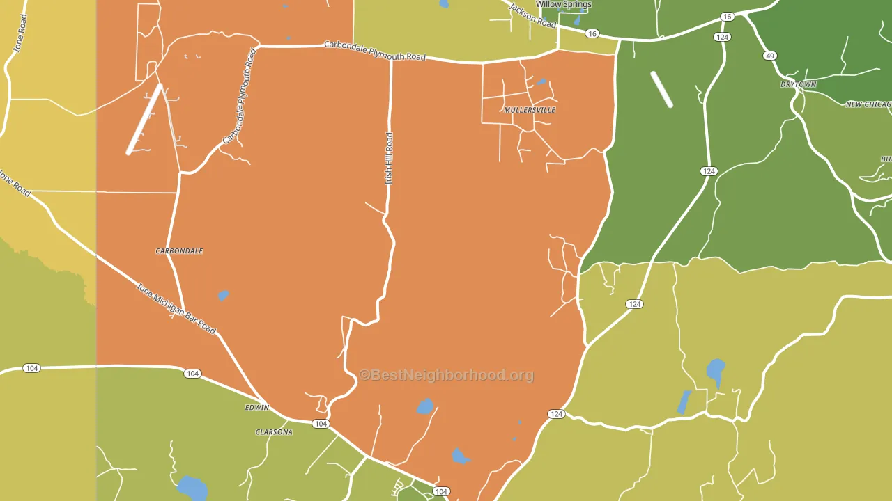Carbondale, CA block-group voter-turnout map