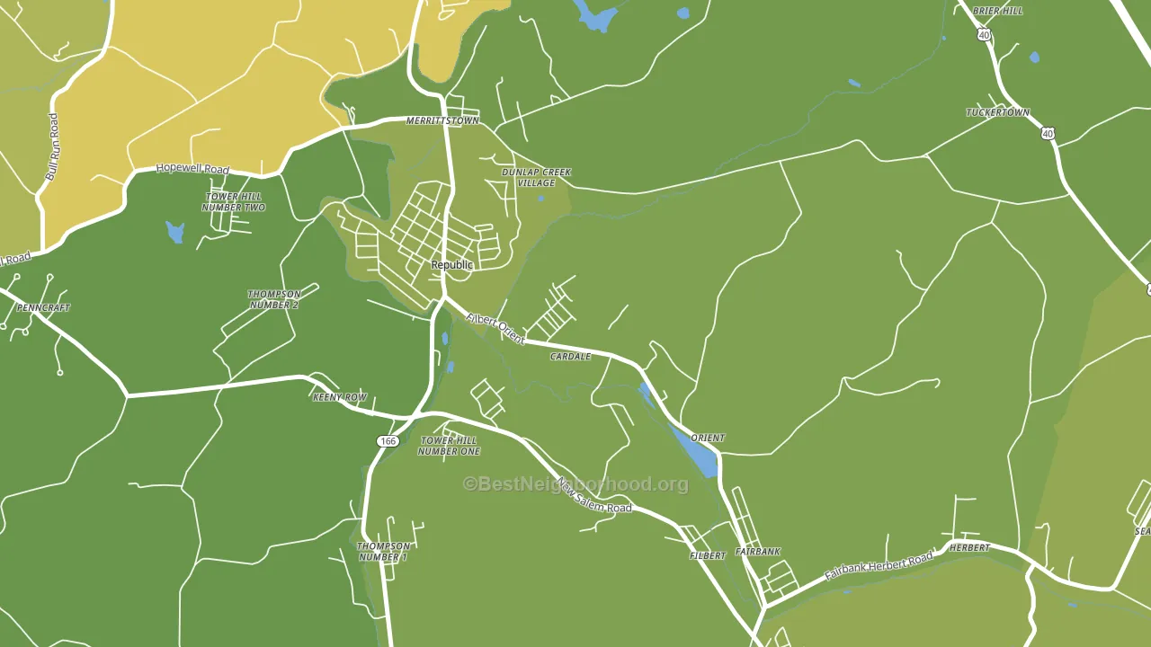 Cardale, PA block-group voter-turnout map