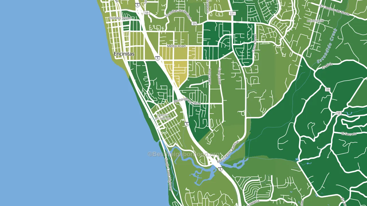 Cardiff By The Sea, CA block-group voter-turnout map