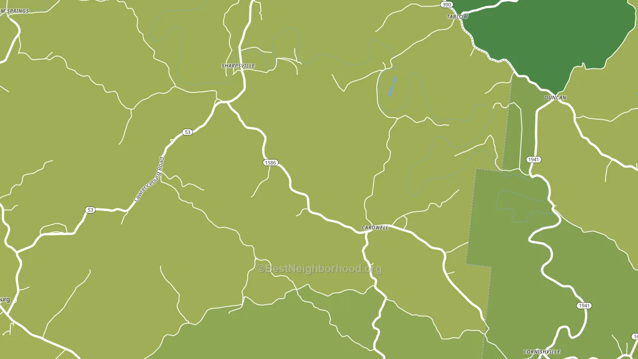 Cardwell, KY block-group voter-turnout map